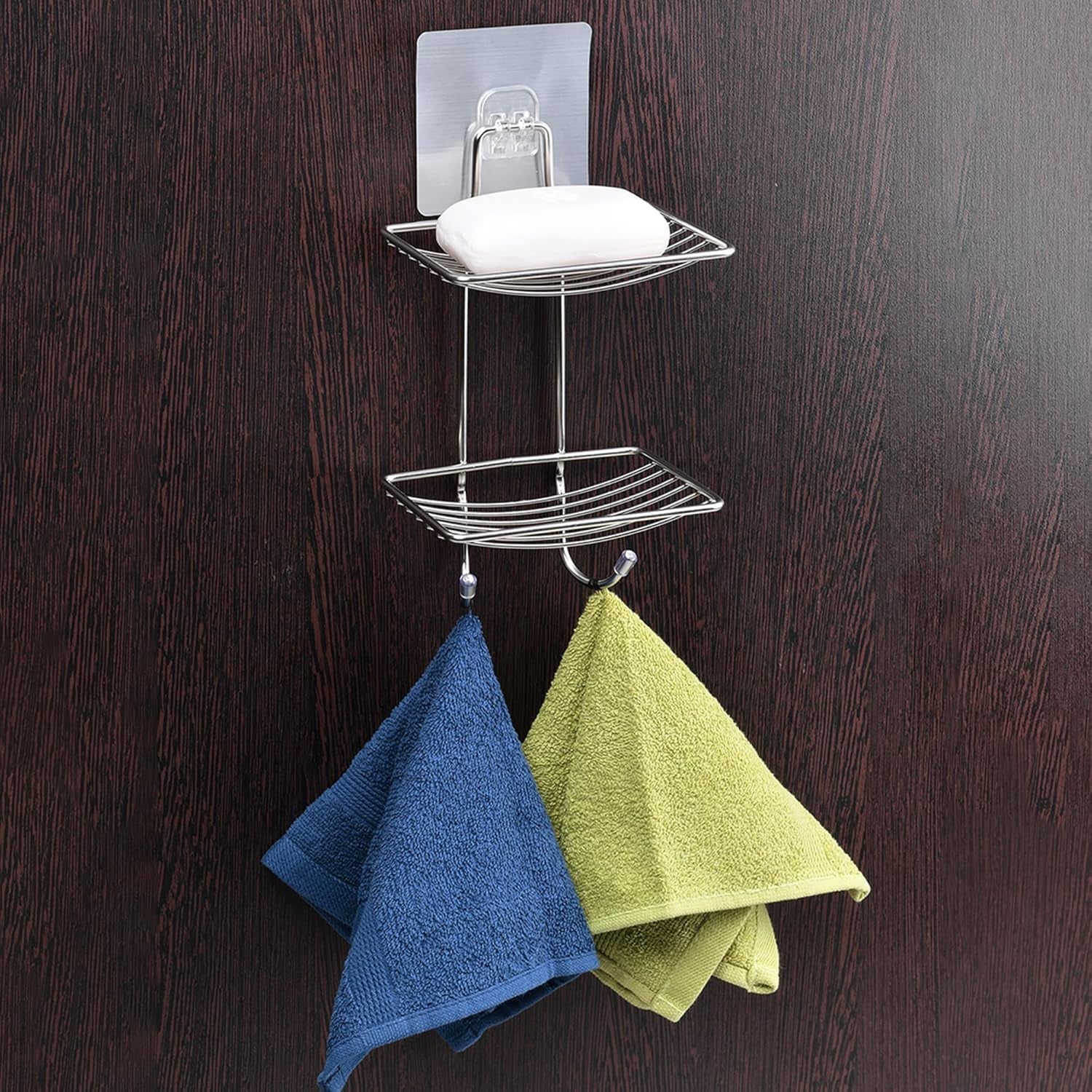 Punch free hook soap dish mount