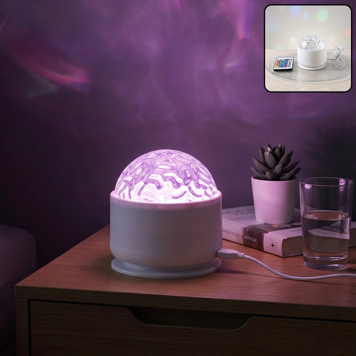 LED starry projection light illuminated in room