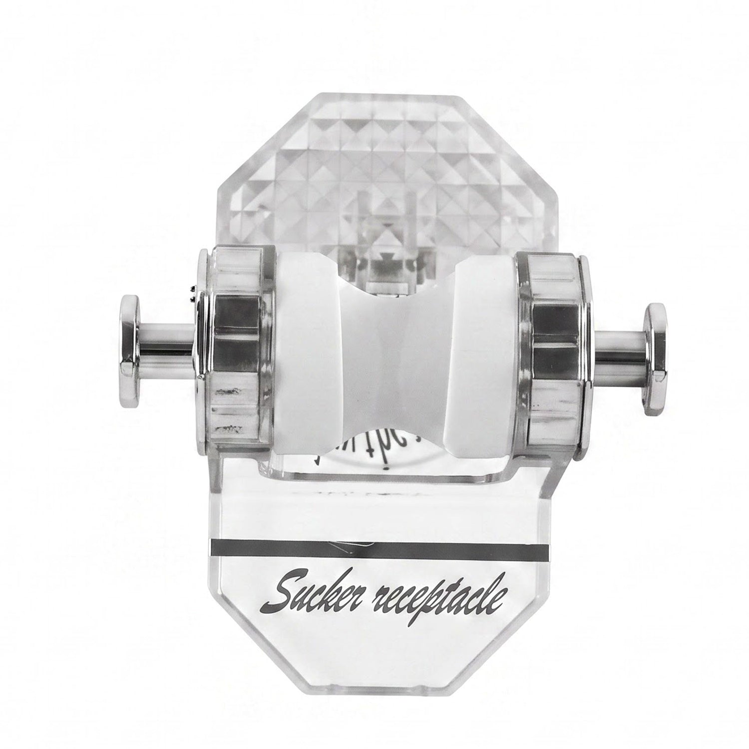 Suction cup shower holder on white background