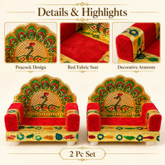 Red Upholstered Deity Seats