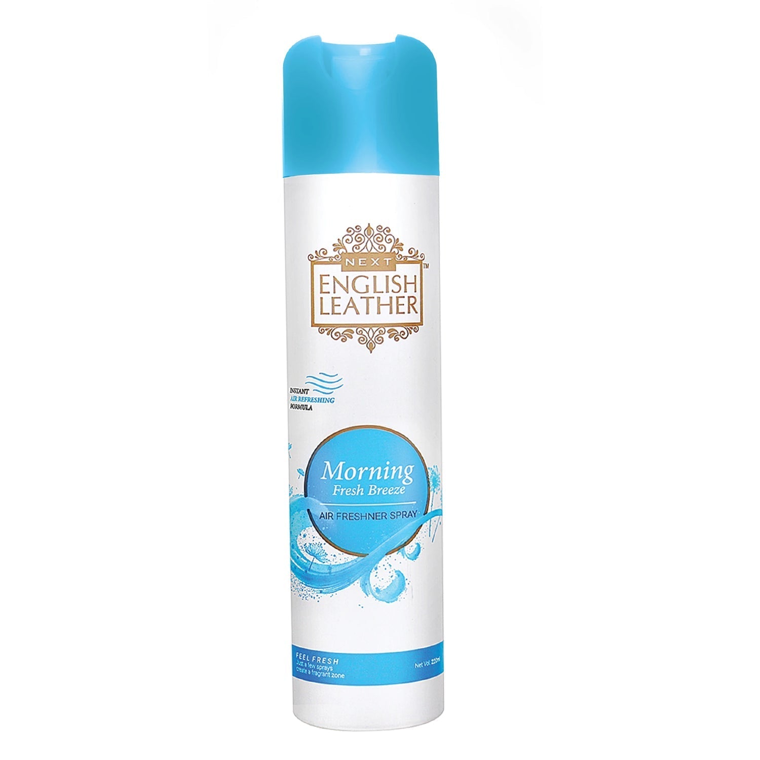 Morning fresh breeze air freshener spray can on white background