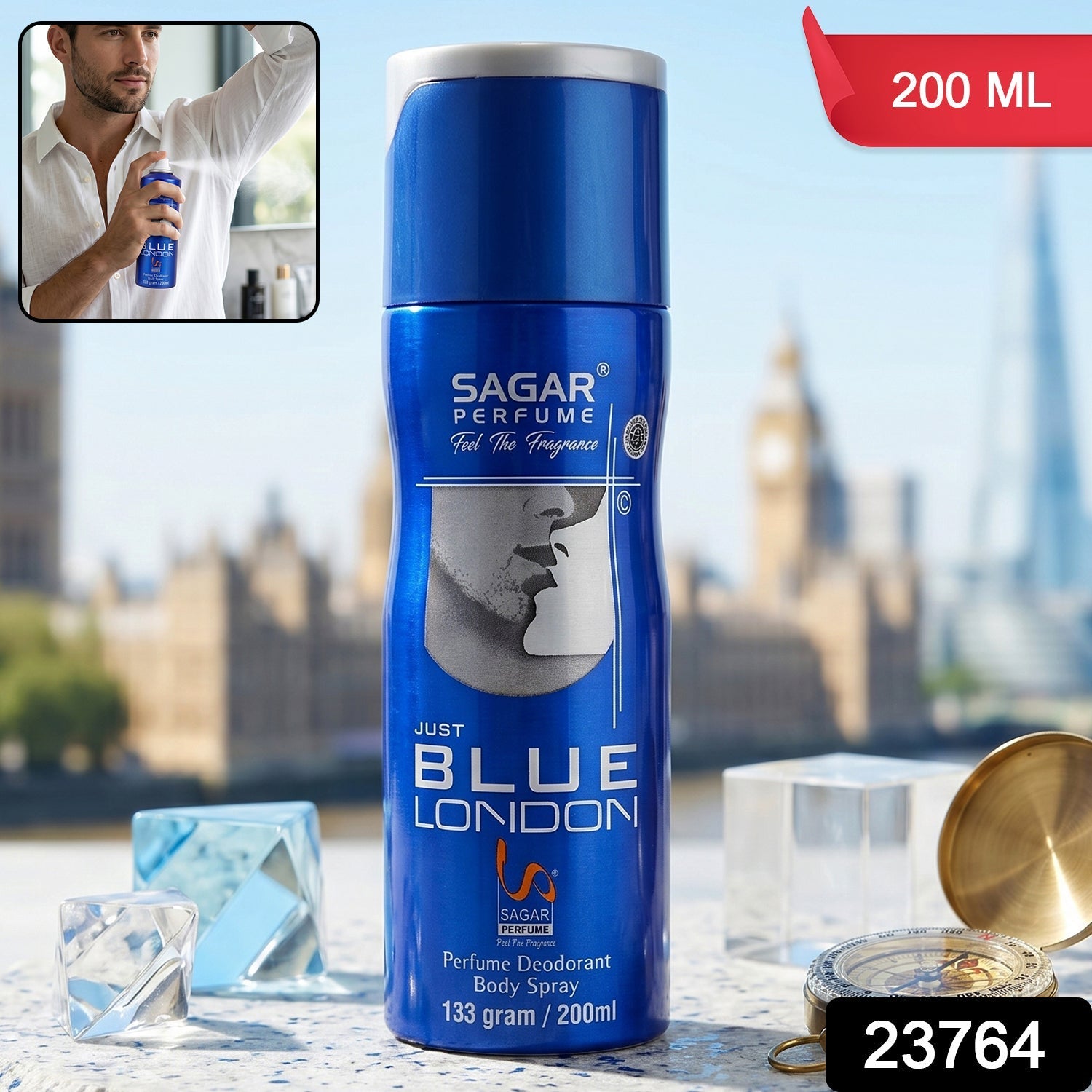 Blue London body spray pack