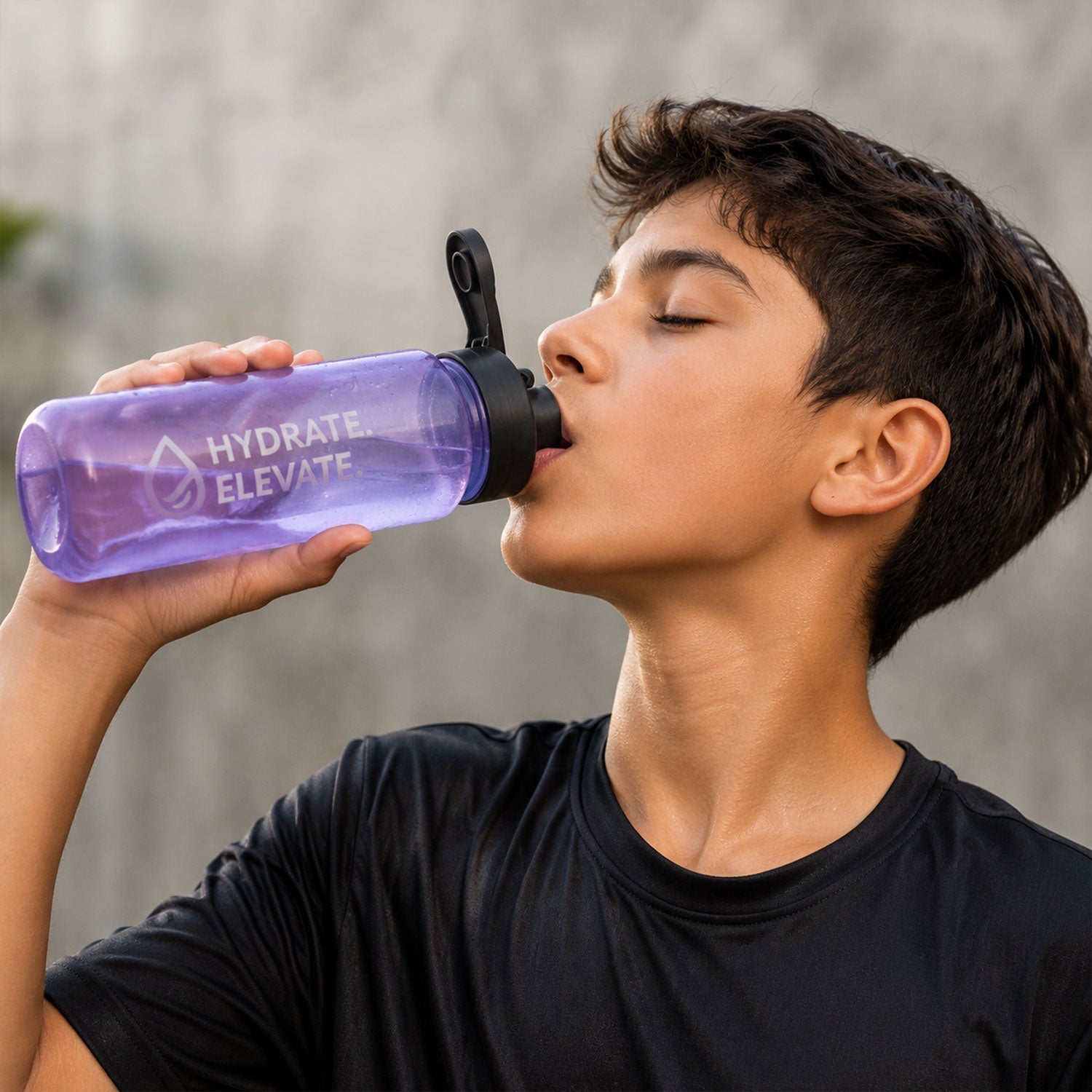 Water bottle drinking use