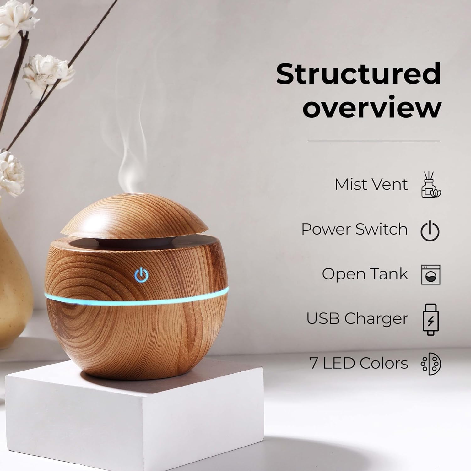 Essential oil diffuser features