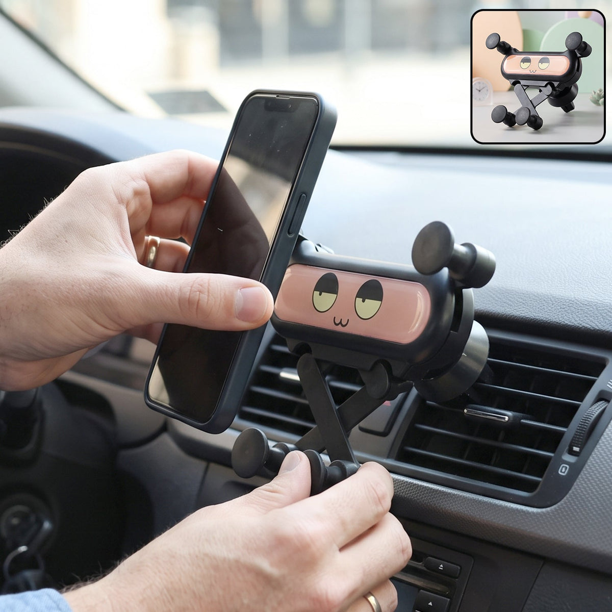 Cute car mobile phone holder with air vent mount