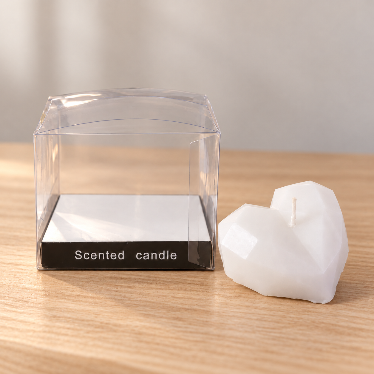 Geometric Heart Candle