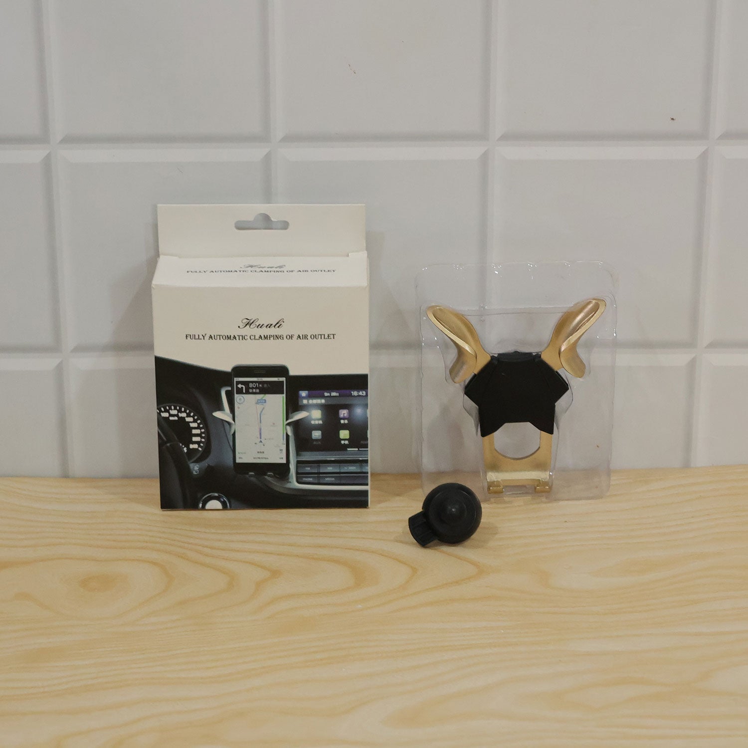 Car air vent mobile phone holder - actual product and box