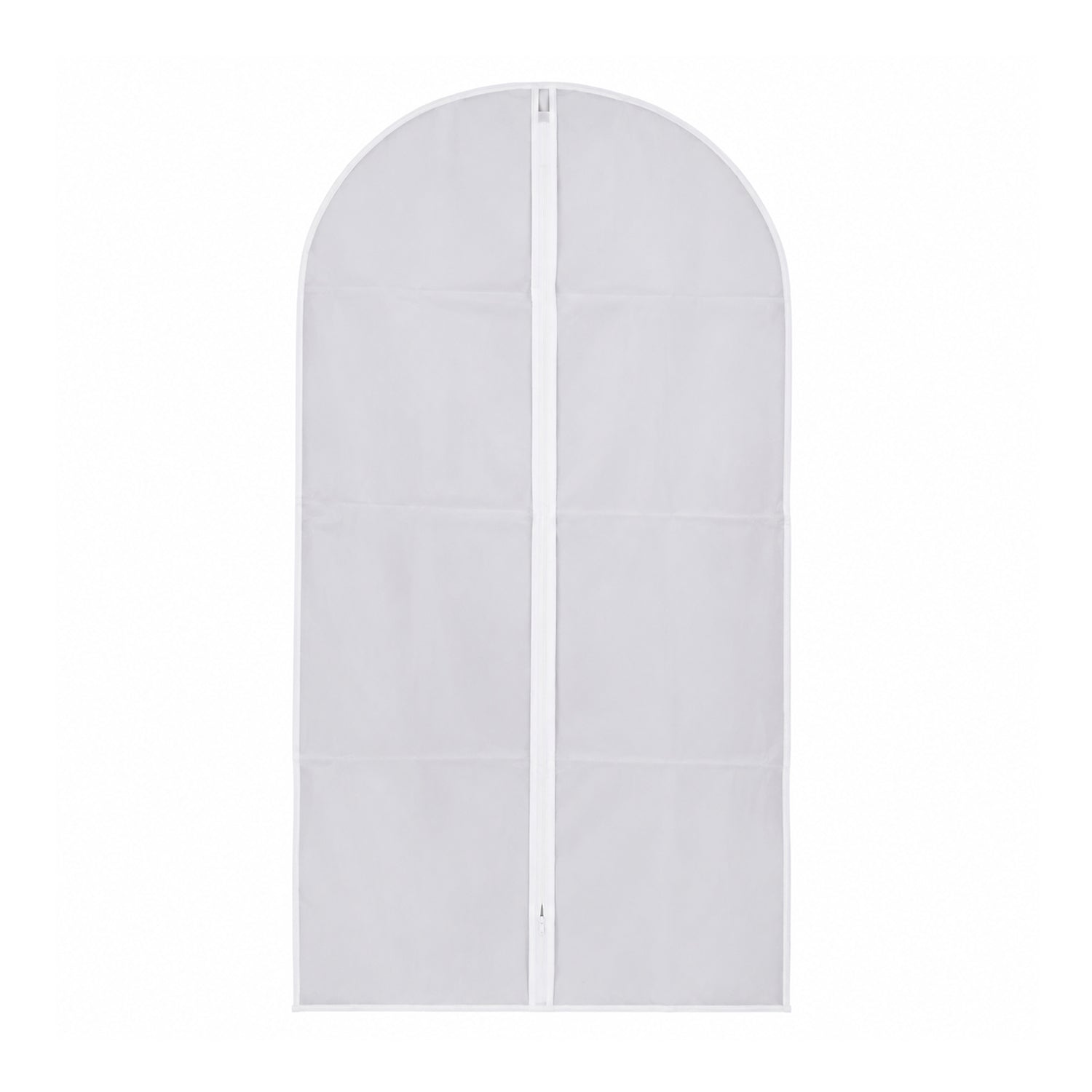 Plastic suit cover on white background