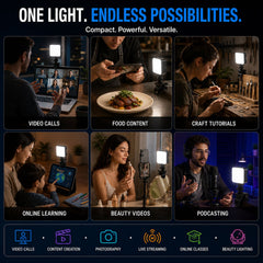 Portable camera LED light for video calls and content creation