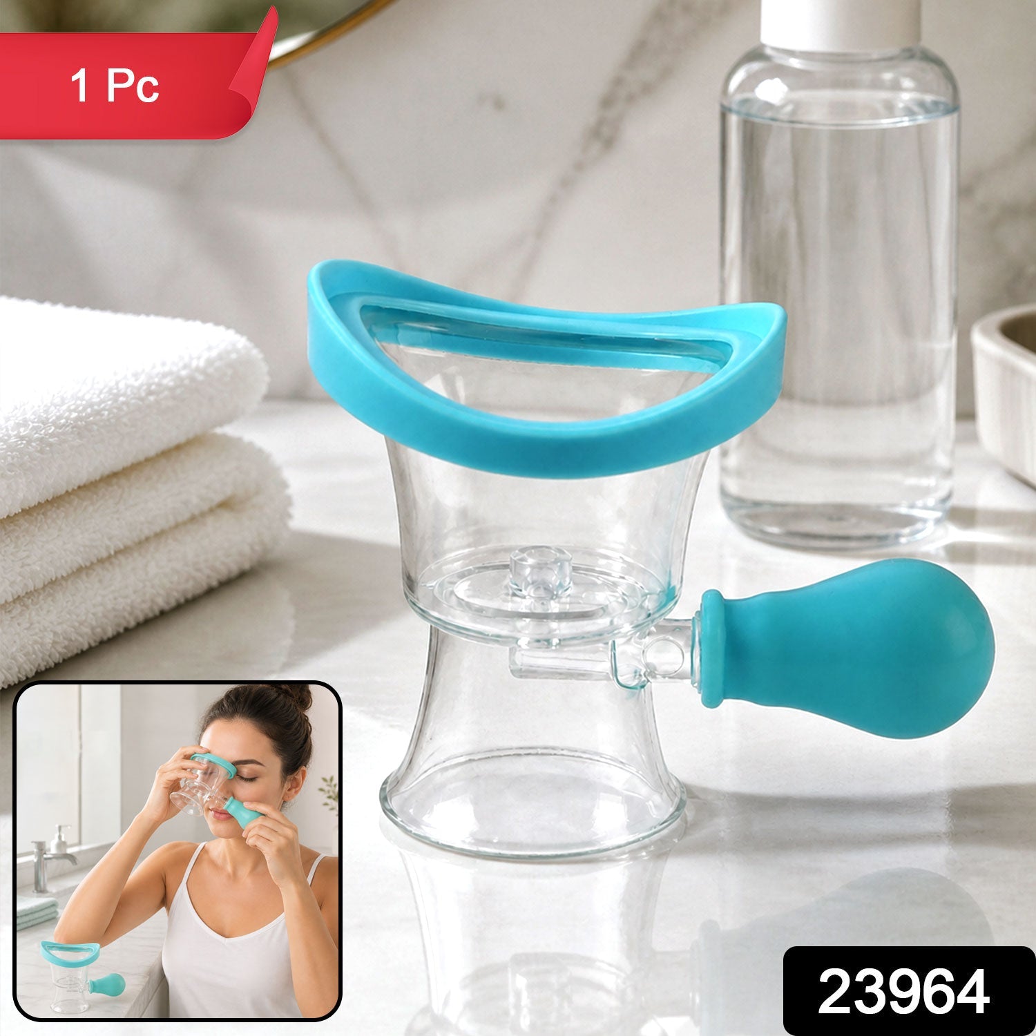 Manual air pressure eye cleaning cup, 1 piece