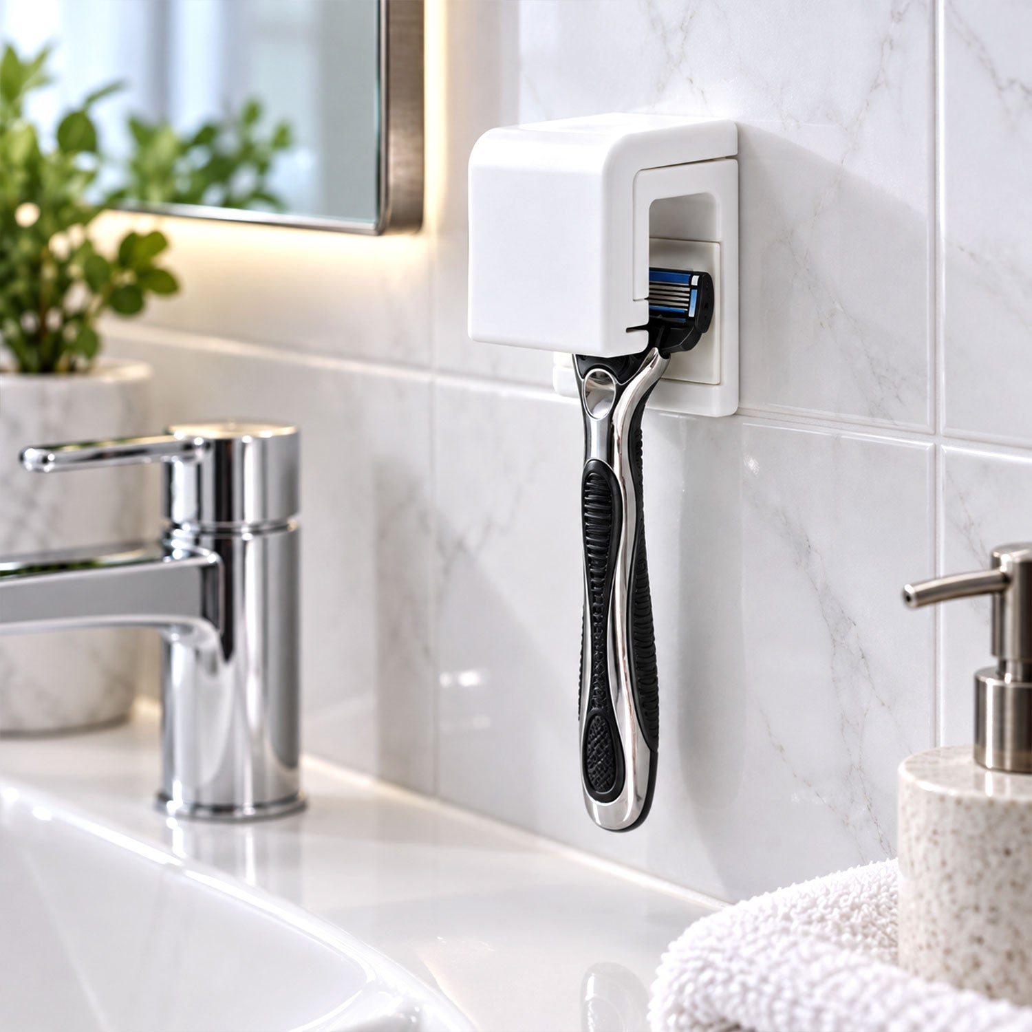 Towel holder white bg