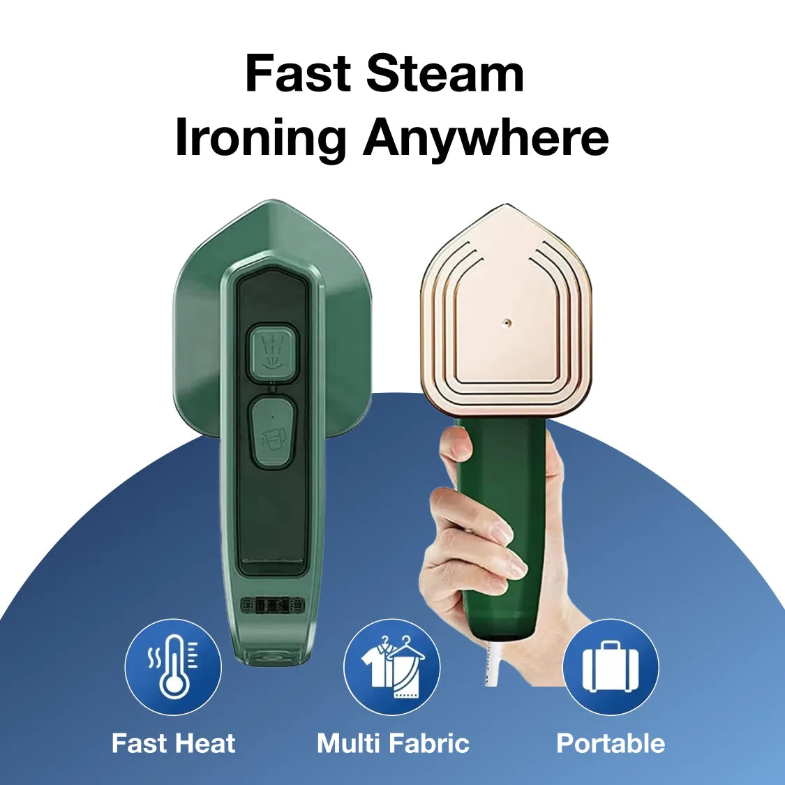 DeoDap Mini Steamer Iron 2-in-1 Portable Travel Friendly - main product shot