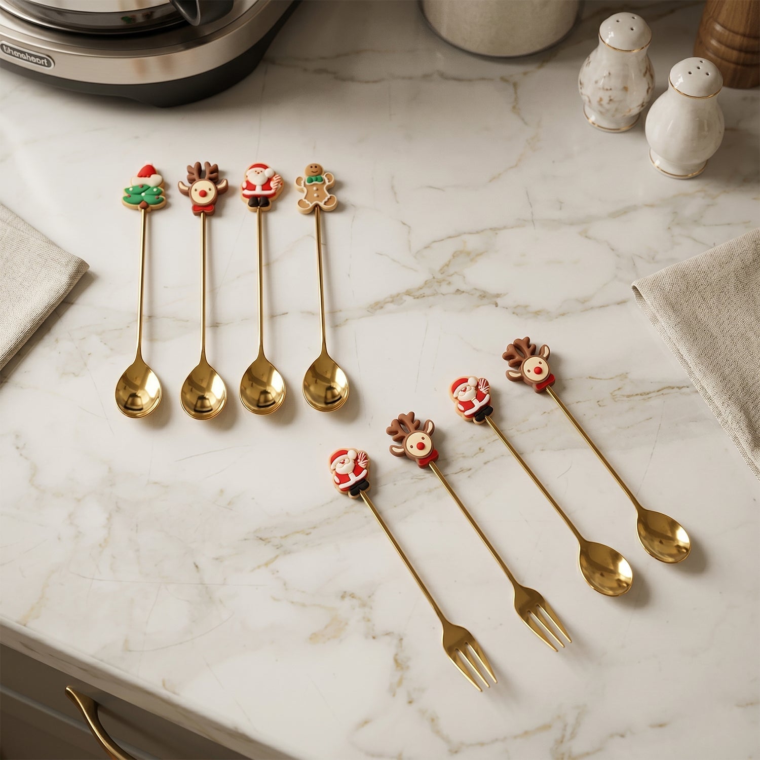 Mix cartoon steel spoons