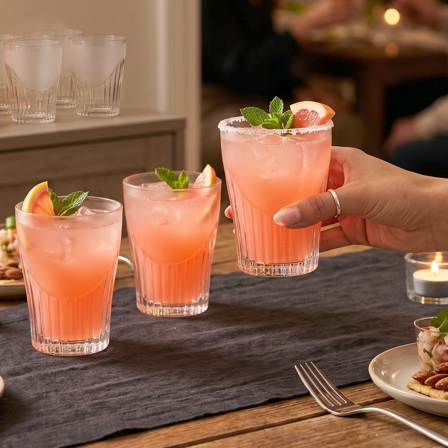 Juice glass serving use