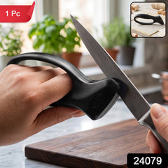 Handheld manual pull through knife sharpener, 1 piece