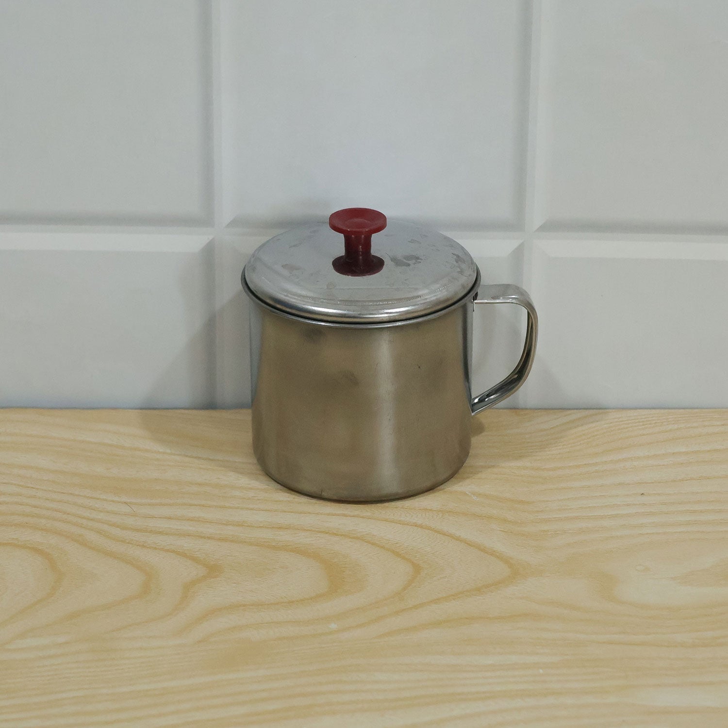 Stainless steel tea coffee mug with lid - actual product