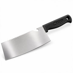 Small stainless steel kitchen cleaver knife - white background