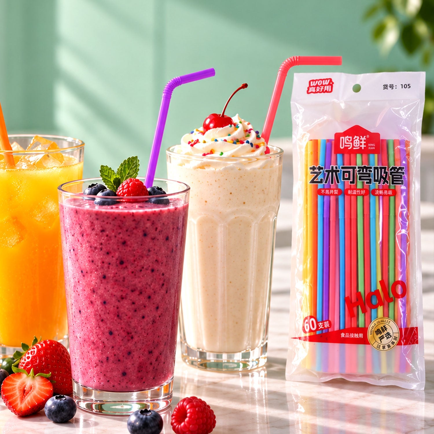 Colourful Drinking Straws