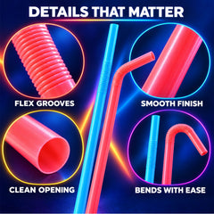 Flexible Neck Plastic Straws