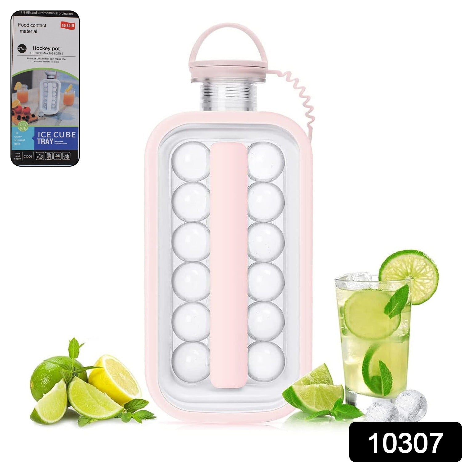 2-in-1 Portable Ice Ball Maker with 17 Round Ice Cubes