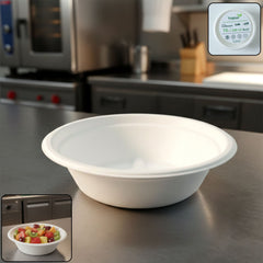 Vegnar 240ml compostable bagasse bowl, single view