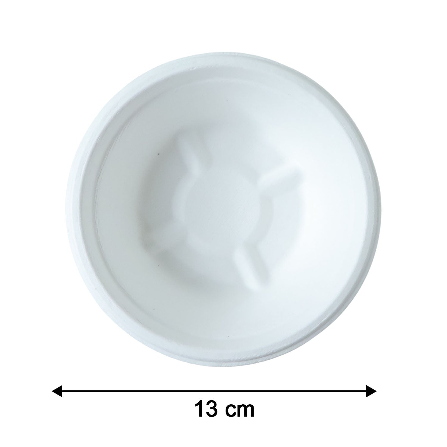 Vegnar 240ml compostable bagasse bowl with measurement overlay