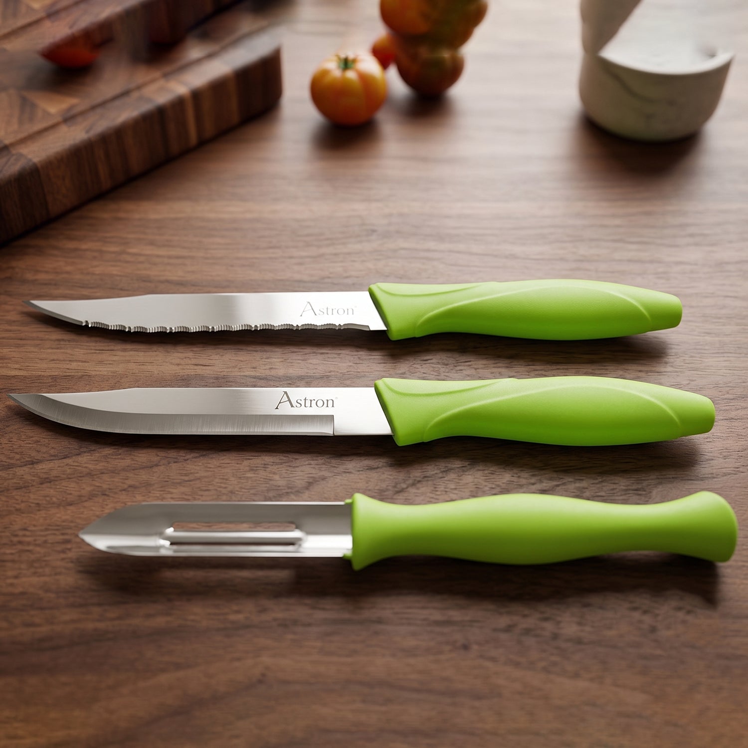 Smooth edge stainless steel kitchen utility knife