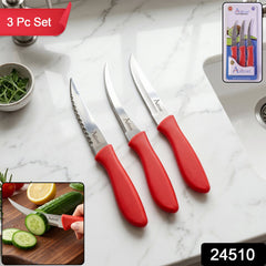 Classic 3-piece knife set in packaging, showing brand logo