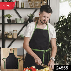 Adjustable kitchen cooking apron with 1 piece label and SKU 24555