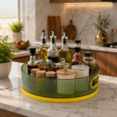 Close up of the rotating base and side handles