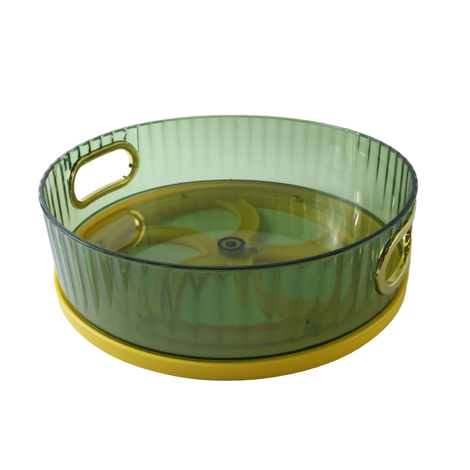 Round storage basket tray on white background