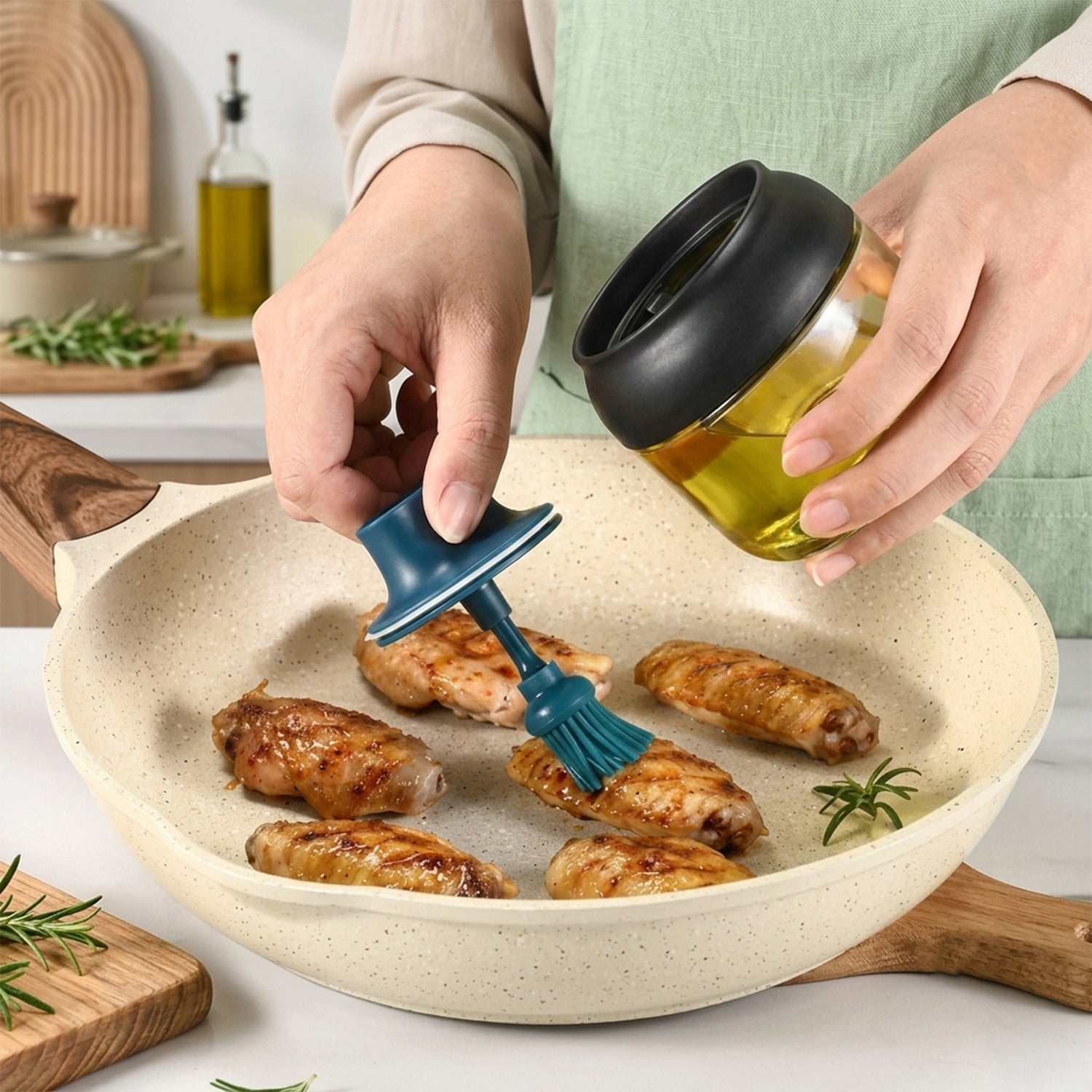 Brush used to oil a pan while cooking