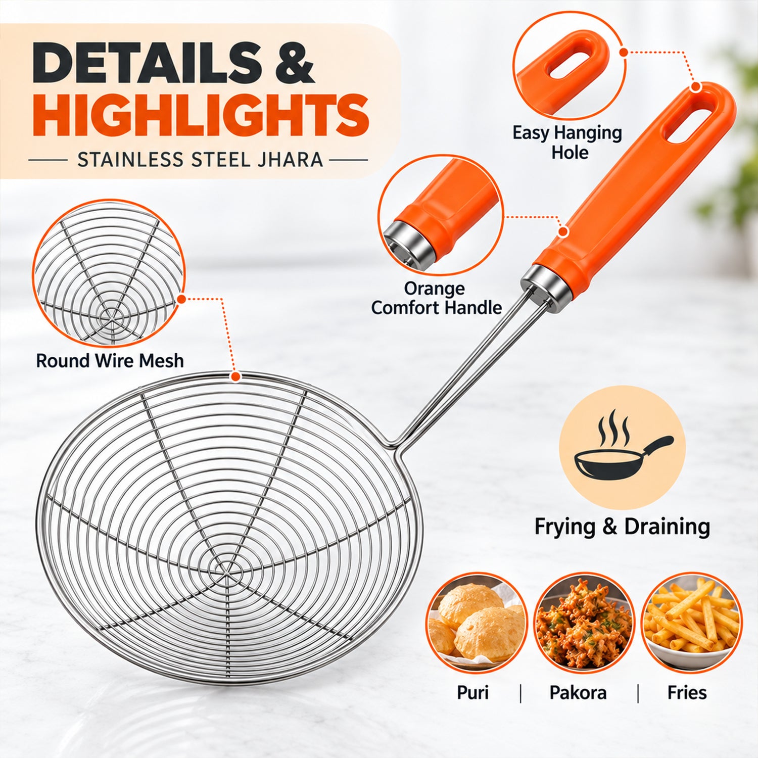 Strainer spoon mesh detail