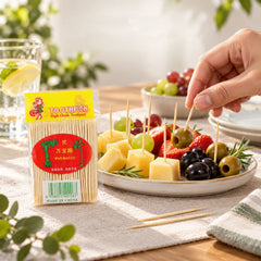 Wooden Double Pointed Toothpicks for Fruits and Easy Snack Serving