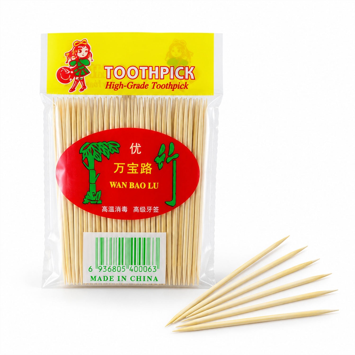 Double Pointed Wooden Food Picks for Fruits, Snacks and Appetizer Serving