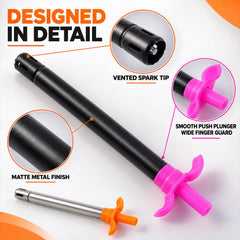Manual Gas Stove Lighter with Metal Body and Easy Push Plunger Grip