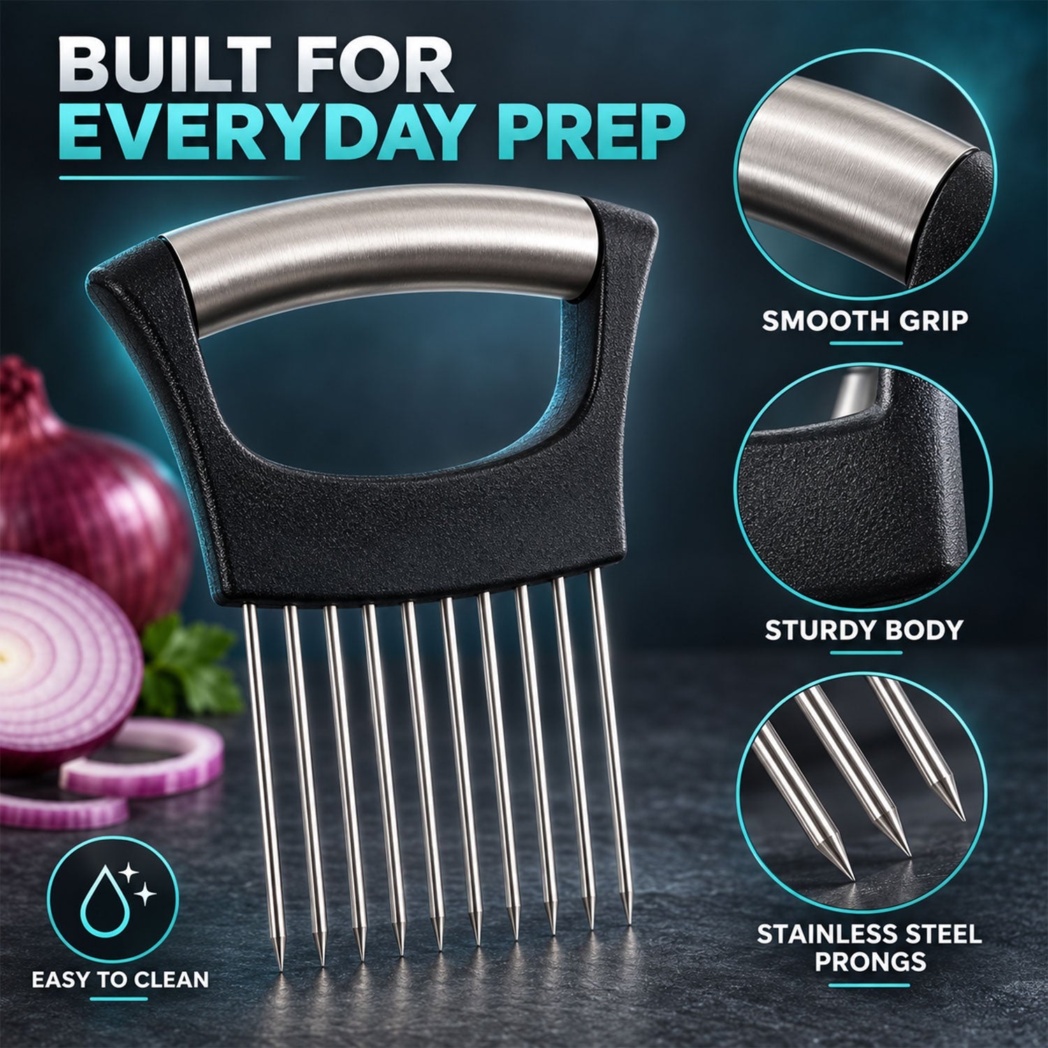 Onion holder prongs detail
