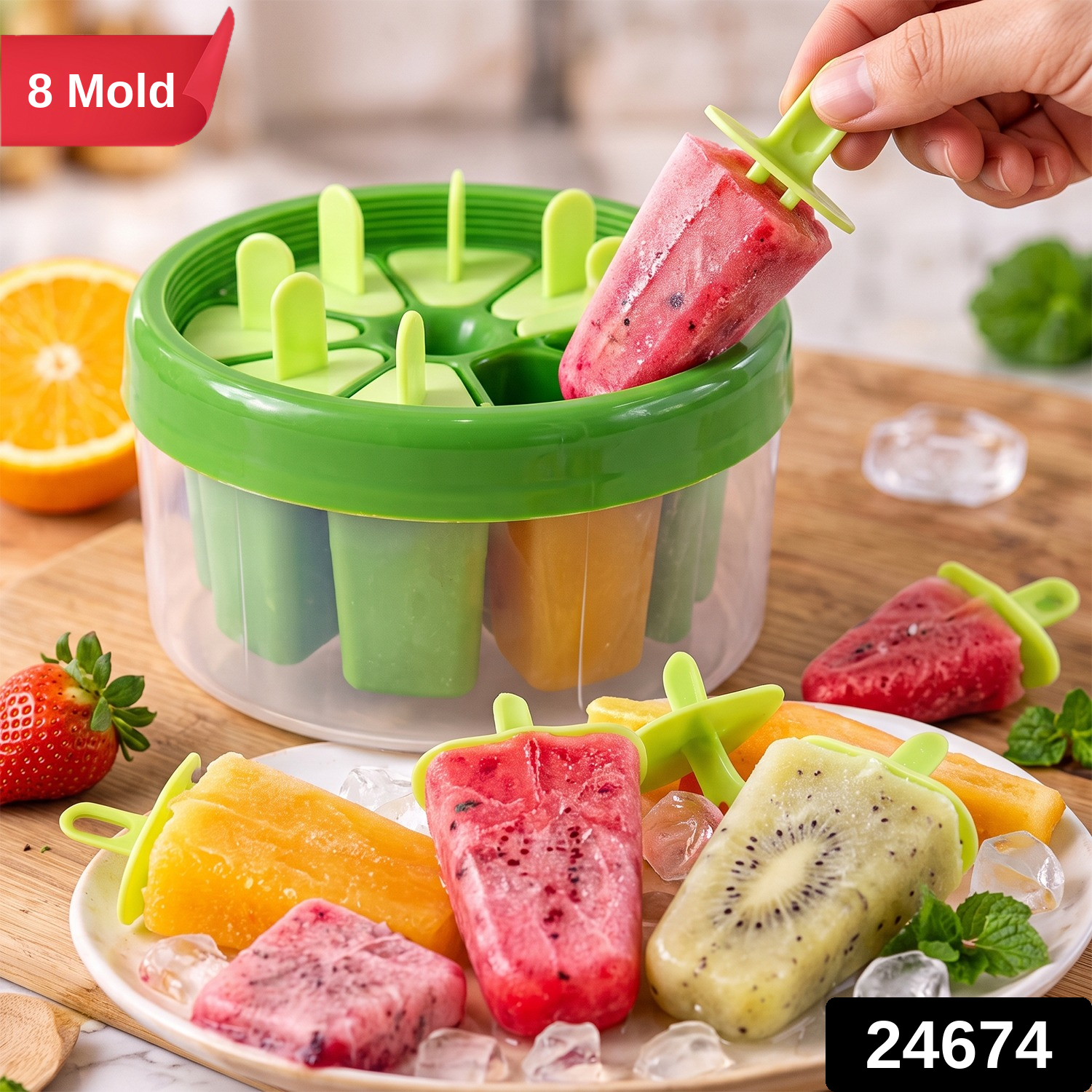 Green Eight Cavity Ice Pop Maker