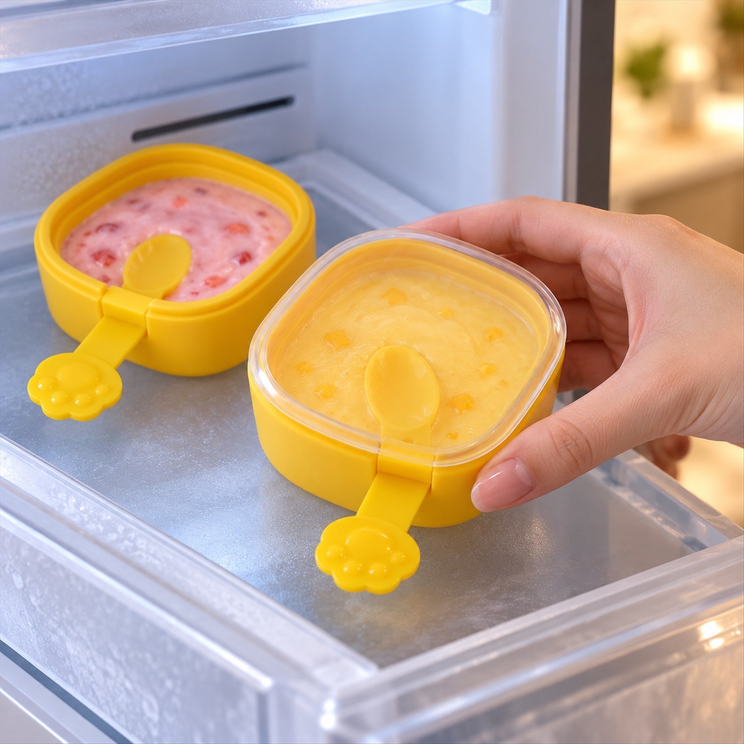 Yellow Square Ice Cream Moulds