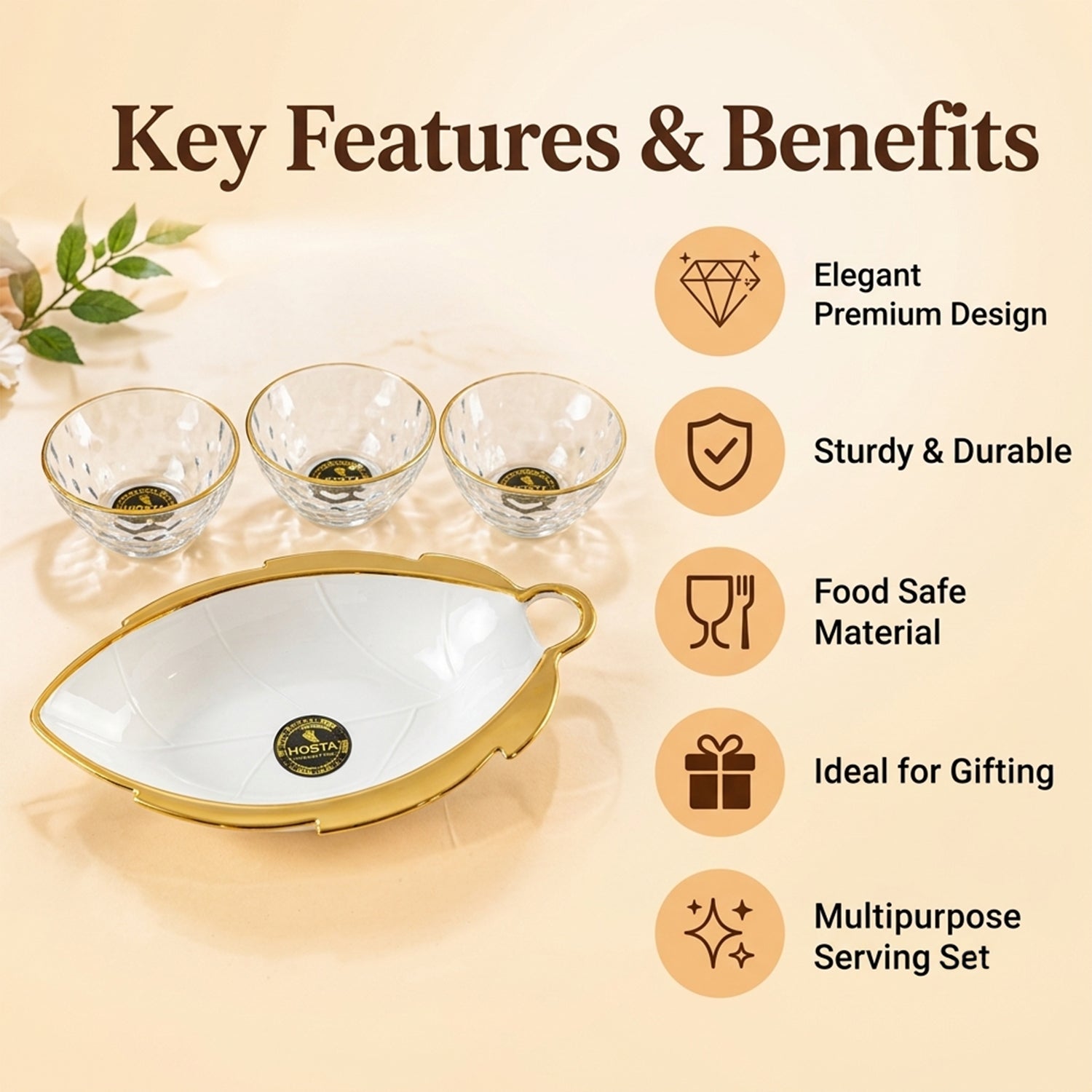 Gold Rim Serving Set