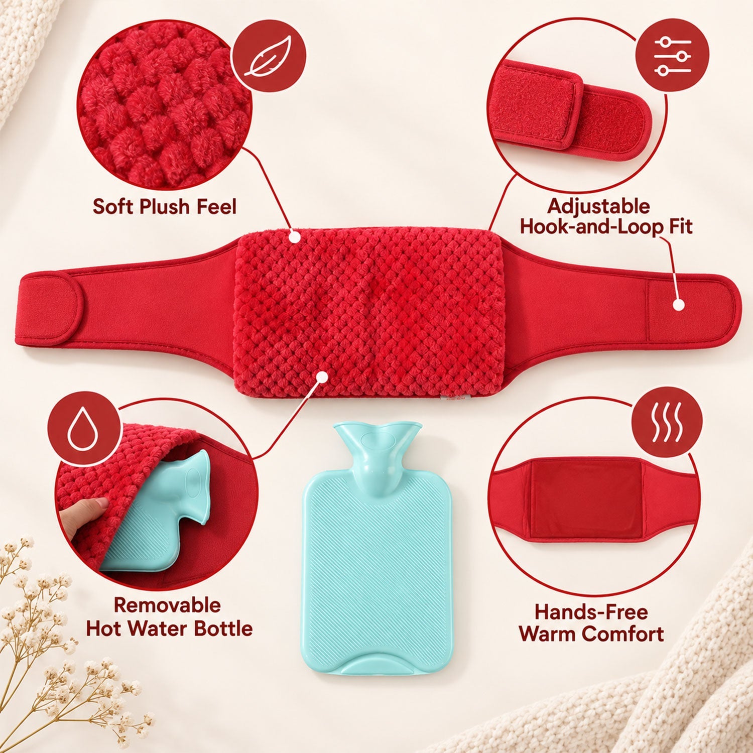 Waist warmer belt strap detail