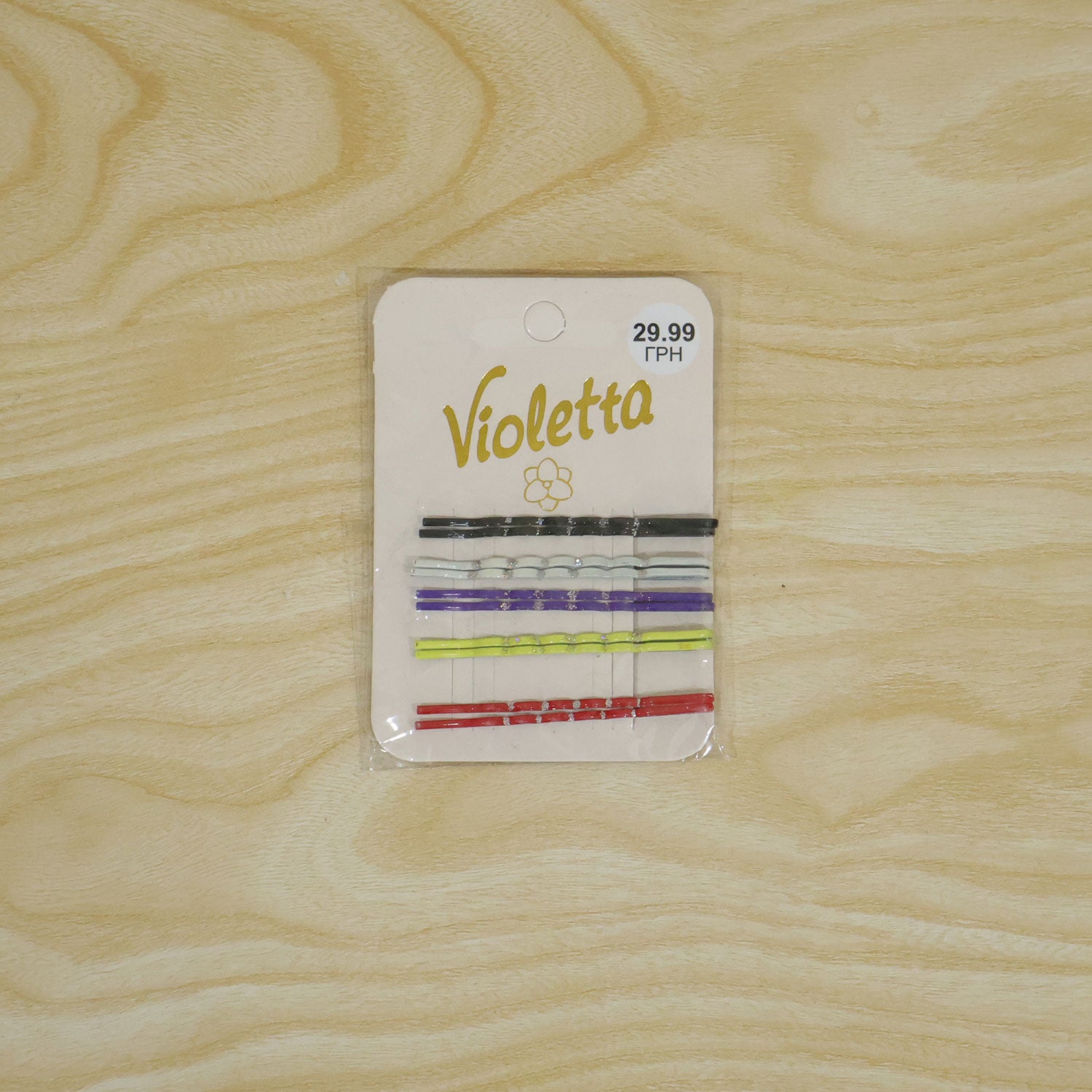 Actual multicolor hair pin card pack