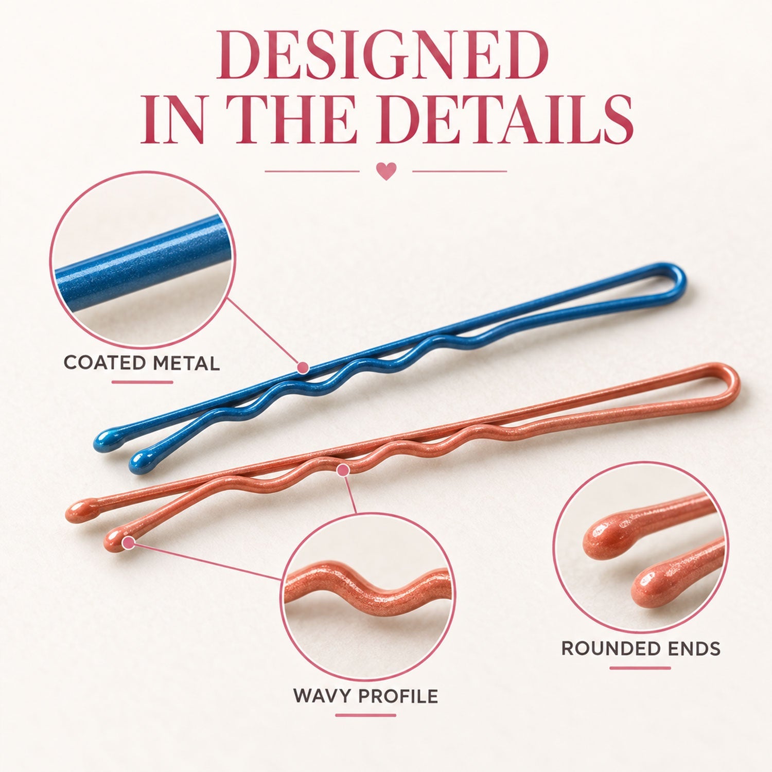 Hair pins design view