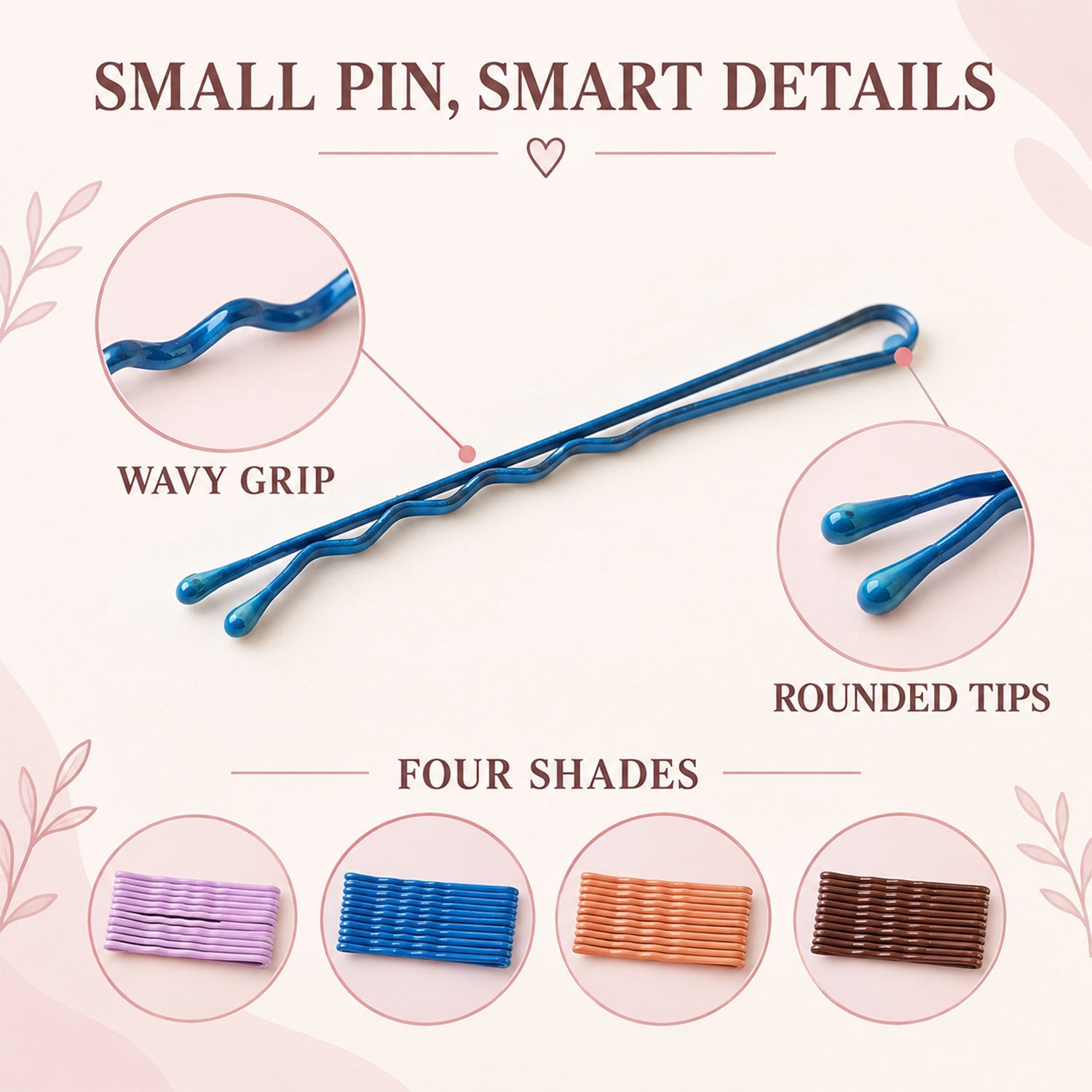 Hair pins size guide
