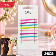 Colourful hair pins pack 16pc