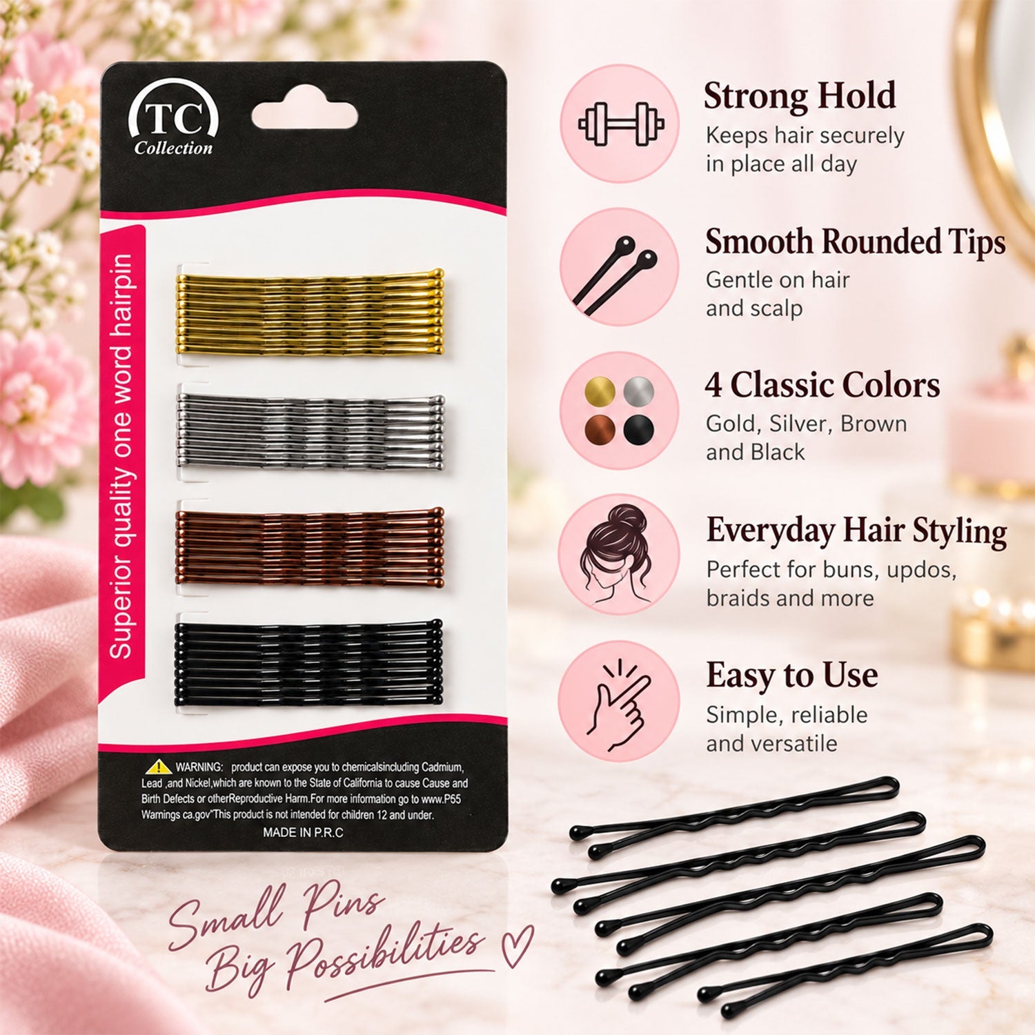 Hair pins design detail