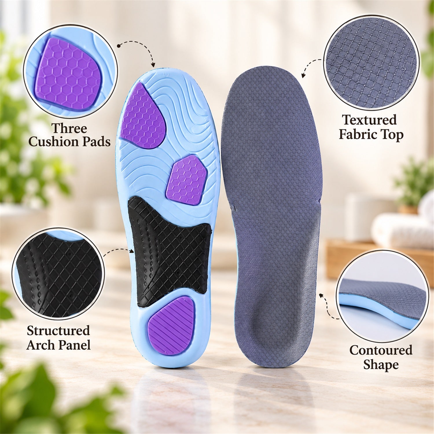 Insoles cushion texture detail