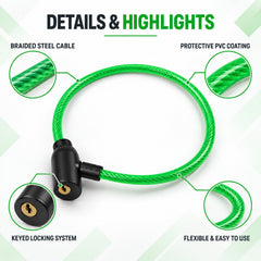 Flexible cable lock keys anti theft