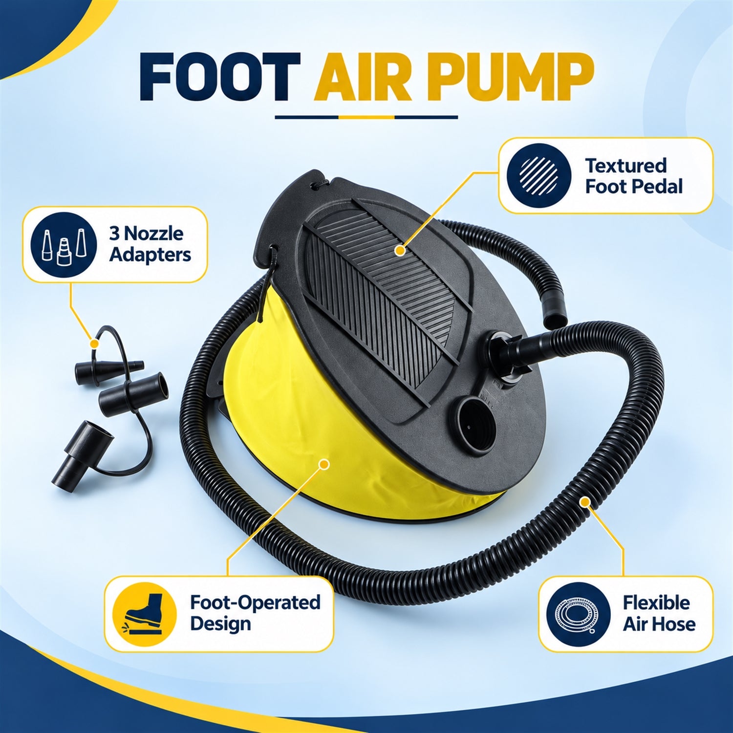 Foot pump hose detail