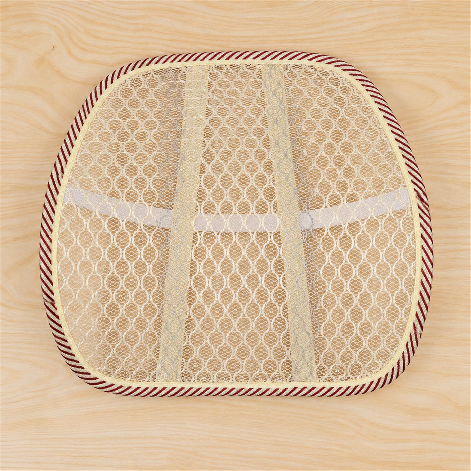 Beige Mesh Car Seat Back Support